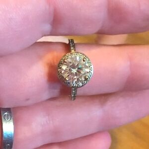 Size 8 sterling silver cubic zirconia engagement ring